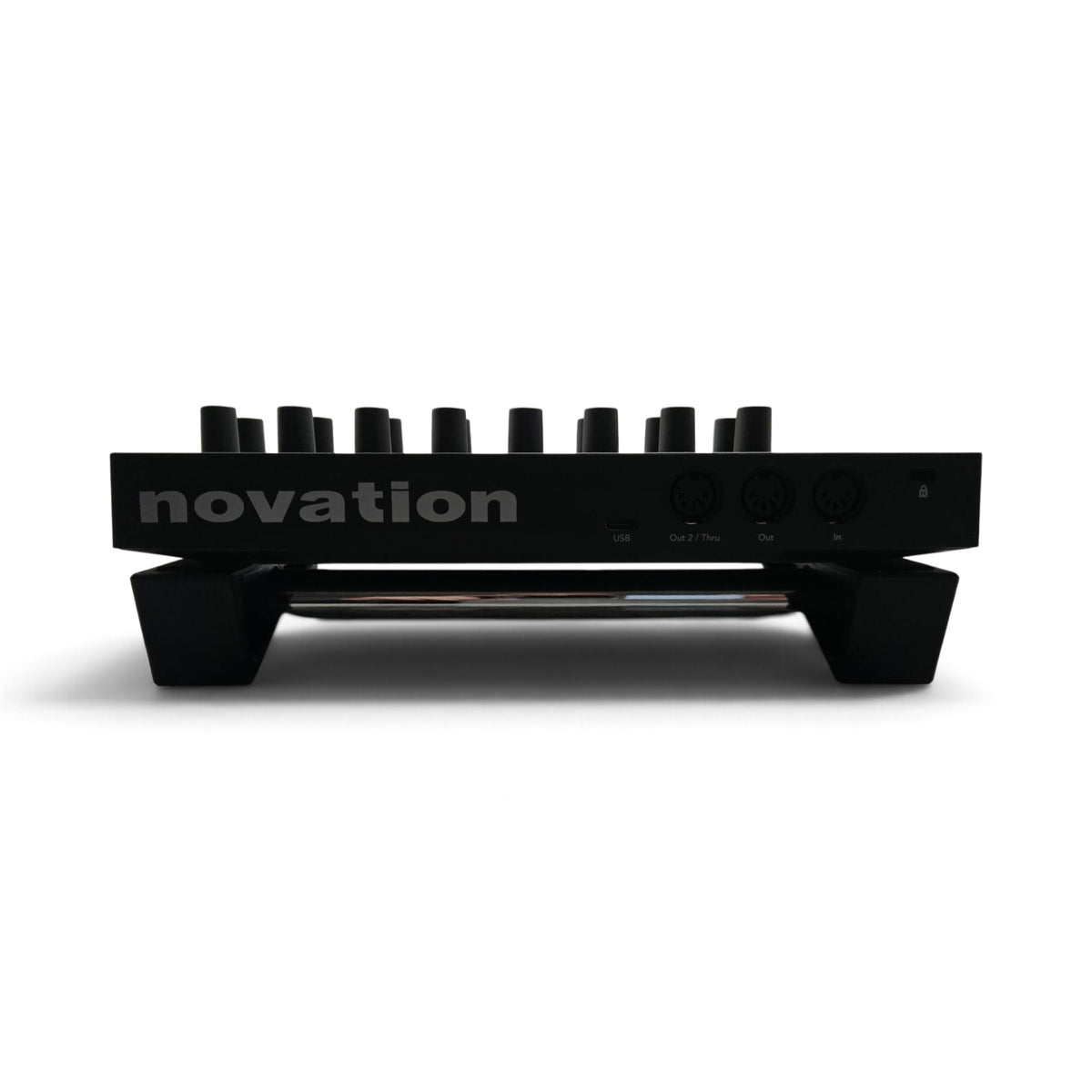 Black stand with Launch Control branding, center chrome bar visible under front