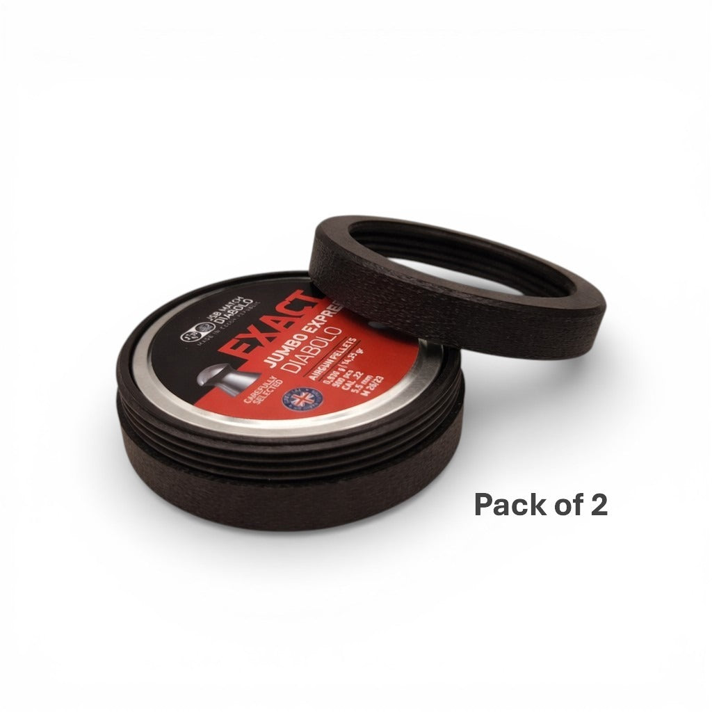 Pellet Tin Safe 2 Pack .22 Airgun Storage Rings UK Made